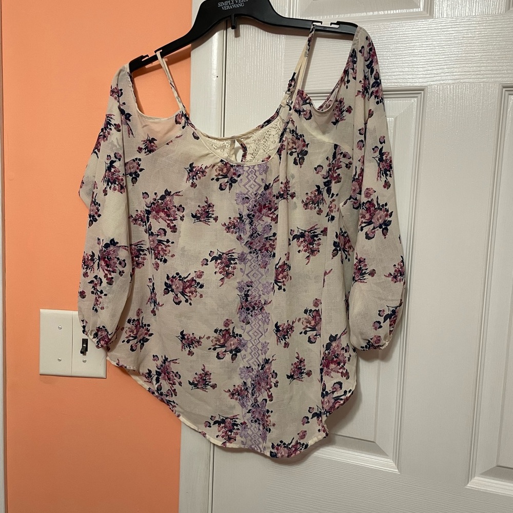 Floral off the shoulder shirt